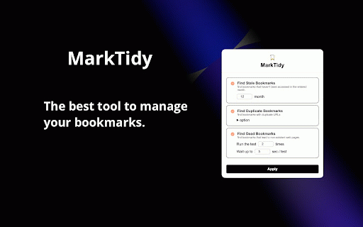 Bookmarks Automatic Cleaner || MarkTidy :: Bookmark manager that helps you manage your bookmarks automatically.