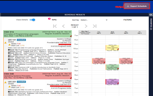 CUNY to Calendar :: Export your CUNY schedule to calendar apps in one click