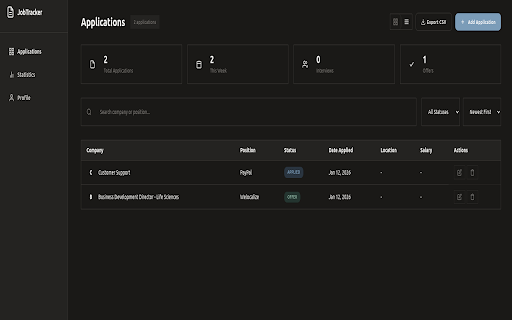 JobTracker :: Track job applications and autofill forms. 100% local, privacy-first, open source.
