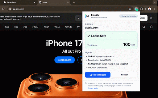 Fraudly — Website Trust Checker :: Fraudly helps users quickly check whether websites may be safe, suspicious, or risky.