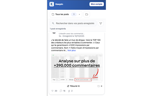 KeepIn :: Save and organize your LinkedIn posts.