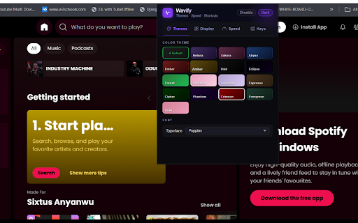 Wavify — Themes, Speed & Hotkeys :: All-in-one Spotify enhancer: custom themes & fonts, playback speed control, and global keyboard shortcuts.