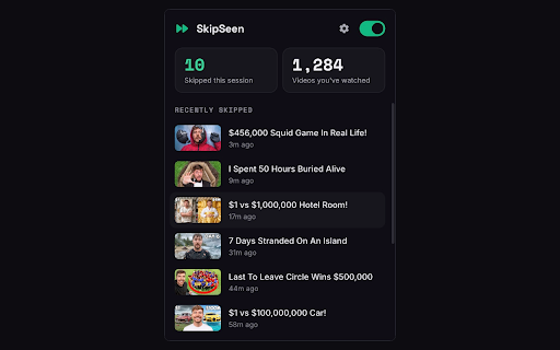 SkipSeen — Skip Watched Videos on YouTube :: Automatically skips already-watched videos during YouTube autoplay