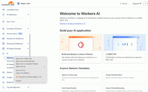 Cloudflare Magic Link Generator :: Generate and copy Cloudflare Magic dashboard links from the right-click context menu.