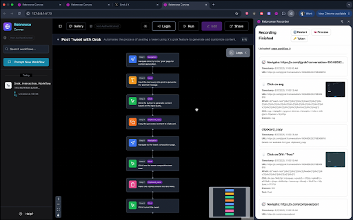 Rebrowse Recorder :: record workflow and share it with your frens✨
