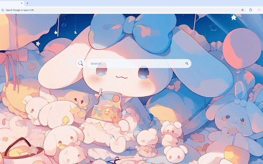 Cinnamoroll Wonderland Live Wallpaper :: Cinnamoroll with blue bow surrounded by fluffy friends in dreamy pastel cloud bedroom.