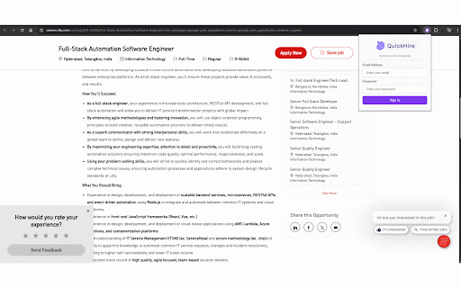 QuickHire Job Logger :: Capture job postings across supported career sites with per-user quotas.