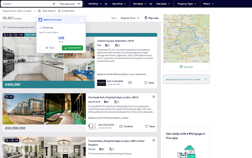 Rightmove Exporter :: Export property data from Rightmove to CSV/Excel with one click.