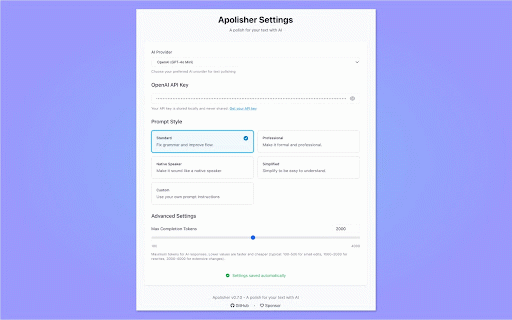 Apolisher :: Polish your words with AI