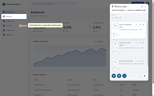 Manuscript :: DOM-aware browser extension for authoring versioned web demos and manuals