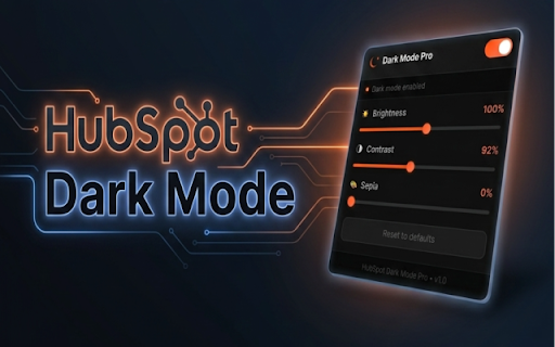 HubSpot Dark Mode :: A beautiful and easy-on-the-eyes dark mode theme for HubSpot.