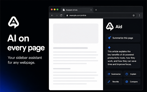 Aid :: Cross-browser extension that docks a ChatGPT-style side panel with interchangeable LLM backends