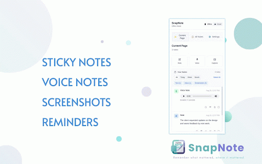 SnapNote :: Elegant note taking, sticky notes, and media capture for every web page.