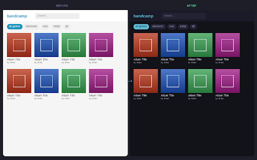 Dark Bandcamp :: Beautiful dark mode for Bandcamp. Easy toggle on/off. Respects already-dark artist pages.