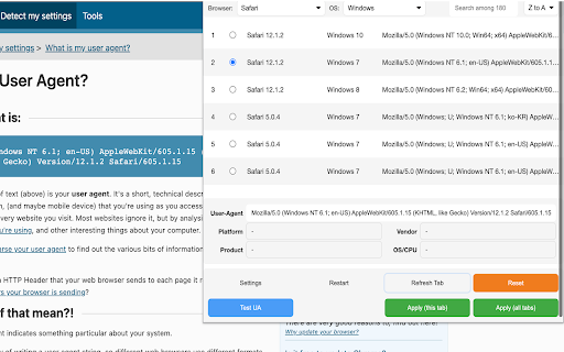User-Agent Switcher Pro :: Spoof websites tracking your browser to control or personalize web content