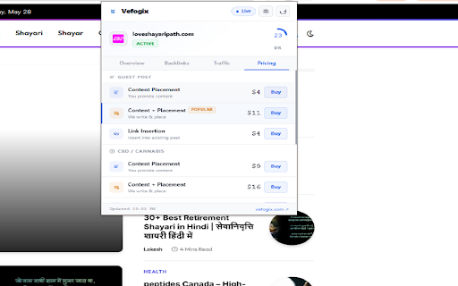 Vefogix :: Instantly check domain authority, SEO metrics, backlinks, traffic & guest post pricing for any website — powered by Vefogix.
