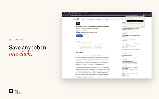 Job-CoPilot :: Save LinkedIn, Indeed, and Glassdoor jobs to your Job-CoPilot board in one click.