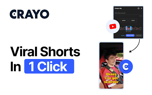 Crayo - Clipping Extension :: Edit short-form content ready to go viral in just a few clicks.