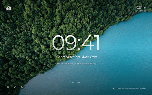 Horizon Tab :: Beautiful new tab page with focus tools, weather, and daily inspiration