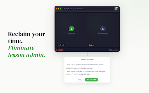 Lesson Transcriber :: Record and transcribe online lessons. Captures both sides of any browser-based call and transcribes with AI.