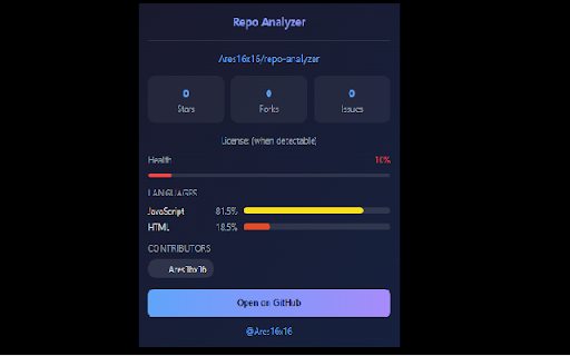 Repo Analyzer :: Analyze GitHub repos - no API needed, works locally