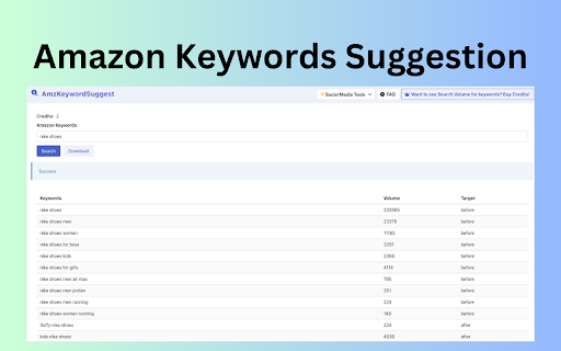AMZ Suggestion Expander - Amazon search suggestion expander :: AMZ Suggestion Expander helps find popular buyer search terms and monthly search volumes with keyword combinations.