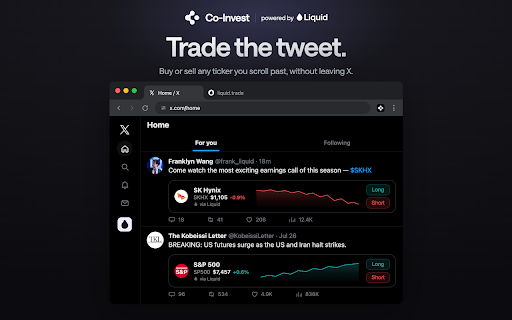 Co-Invest :: Trade anything, anywhere, anytime in a single tap, with live prices, mini-charts, and multipliers, all without switching tabs.