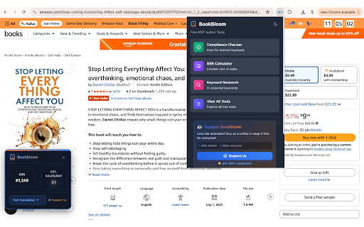 BookBloom - KDP Author Tools :: Instant KDP insights on Amazon: BSR sales estimates, niche analysis, compliance checks, and quick access to author tools.