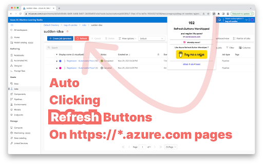 Refresh Button Worshiper :: ☞ Is it possible to overcome the need of hitting 🔄 Refresh button in Azure portal pages?
☞ Yes!