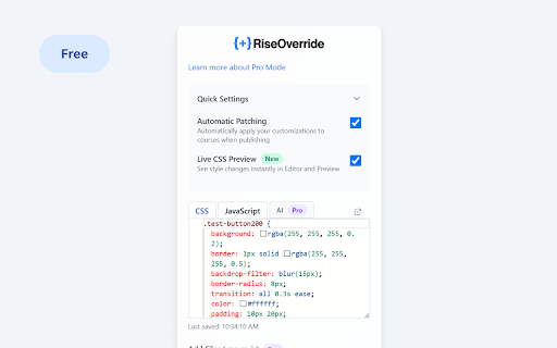RiseOverride by Override Labs Canada :: Patch and customize Rise SCORM exports with custom CSS, JS, and more. Built by Override Labs.