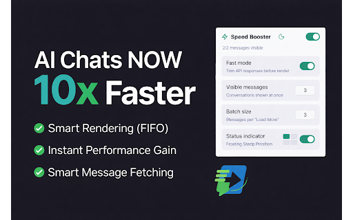 AI Chat Speed Booster :: Speeds up AI chats by showing recent messages first and letting you load older ones on demand.
