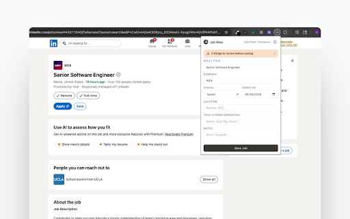 Job Atlas :: Capture jobs in one click, review posting red flags, and track applications in a local kanban pipeline. No account required.