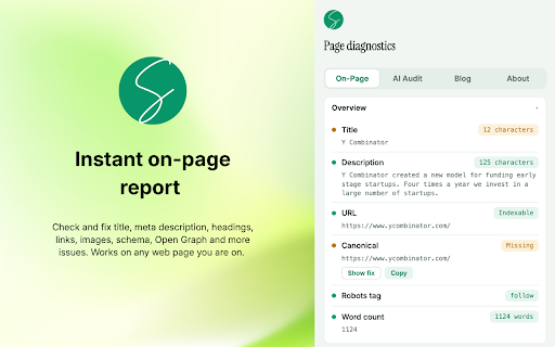 AI Visibility & SEO Audit by Snezzi :: Instant Technical, SEO & AEO (AI search) audit for any page you're on.