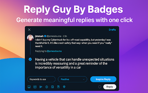 Reply Guy - Free AI Reply Generator :: Turn any tweet into the perfect reply opportunity - 100% FREE AI reply generator.