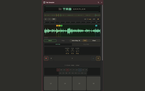 Tab Sampler :: Capture tab audio, chop into samples, and play them back