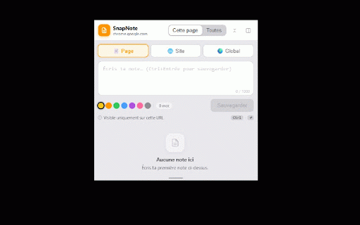 SnapNote :: Notes associées à vos sites web