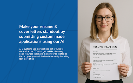 ResumePilot Pro: AI Job autofill for custom resume & cover letter :: Customize your resume and cover letters for job applications and get AI-powered answers for application questions