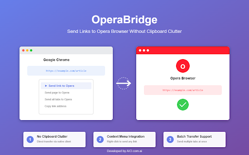 OperaBridge :: Send links to Opera browser via native client without clipboard clutter by AIO.com.ai