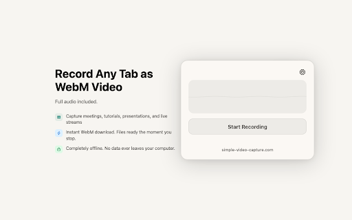 Simple Video Capture :: Record your browser tab as a video file.