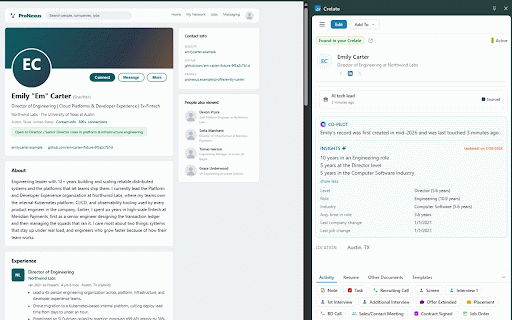 Crelate AI Talent Assistant :: AI-powered sourcing, straight from your browser.