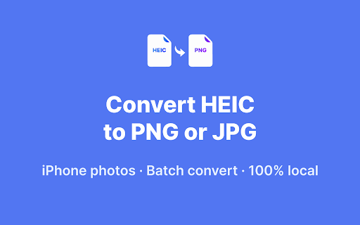 HEIC to JPG / HEIC to PNG — Converter :: Convert HEIC and HEIF photos to JPG or PNG. Drop files, batch convert, download. Free, 100% local, no upload to servers.