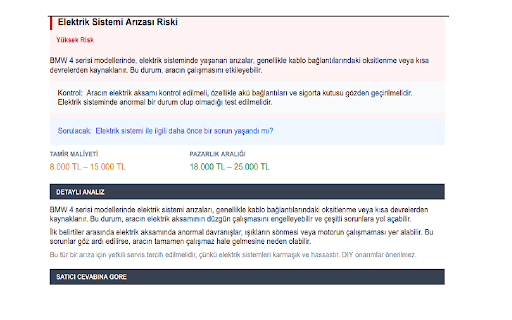 AraçRisk — Araç Risk Analizi :: Sahibinden.com'da araç bakarken bilinen riskleri, kontrolleri ve pazarlık argümanlarını gösterir.