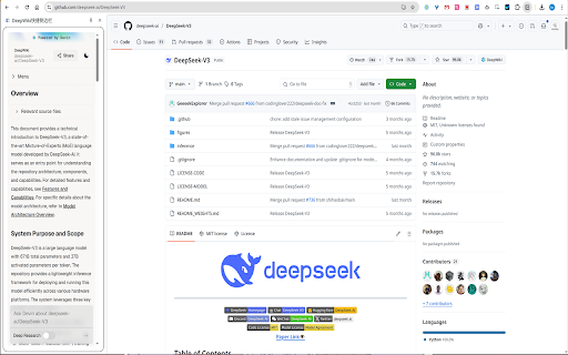 DeepWiki Sidebar :: Quickly access DeepWiki documentation for GitHub repositories in your browser's sidebar