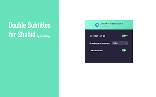 Double Subtitles for Shahid by MovieLingo :: Extension allows for displaying additional subtitles above the standard Shahid ones.