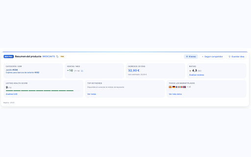 Keytra — Amazon K-Lupa & Rank Tracker :: Datos de producto, ventas estimadas, BSR, reviews y K-Lupa directamente en Amazon. Herramienta para vendedores de Amazon EU.