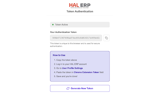 HAL ERP Token Auth :: Secure token-based authentication for HAL ERP