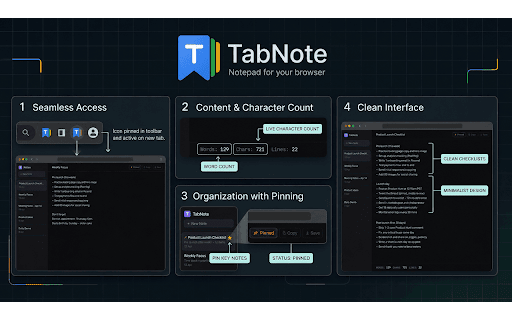 TabNote - New Tab Notepad :: Turn every new tab into a calm, fast notepad for quick ideas, tasks, drafts, and daily notes. Free forever and private by default.