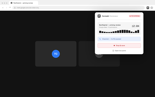 Connekt Notetaker :: AI-powered meeting notes for recruiters. Records, transcribes, and summarizes your interviews automatically.