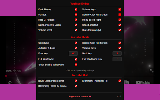 YouTube Embed & Shorts EX :: Improve the experience of using YouTube Embeds and Shorts *also main YouTube. Volume Boost + Pan and Zoom video