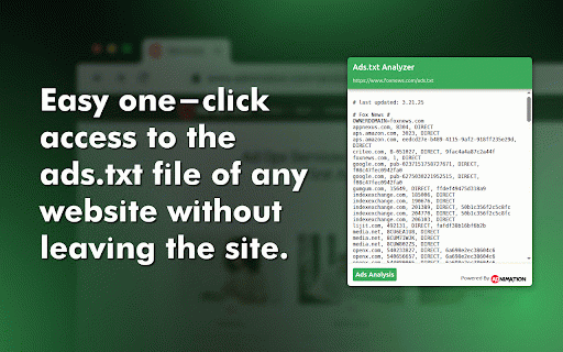 Ads.txt Analyzer :: The official Ads.txt Analyzer Extension by Adnimation.